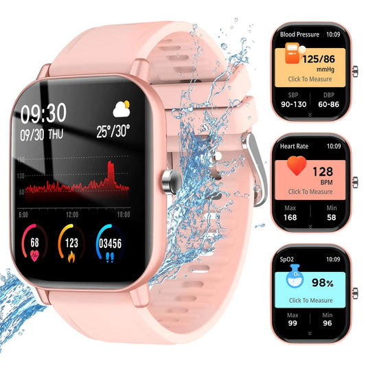 auczh Blood Pressure Watch Smart Watch Reloj Inteligente para Hombre 2.01" HD Waterproof Dial/Answer Fitness Tracker with Pressure Track Smartwatch for Android Phones iOS Pink